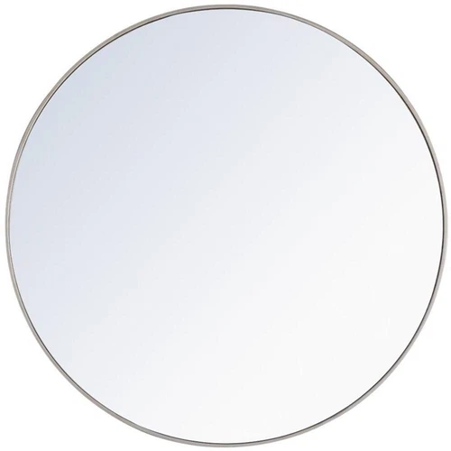 Elegant Decor Eternity 48" Round Metal Frame Mirror in Silver - Picture 1 of 10
