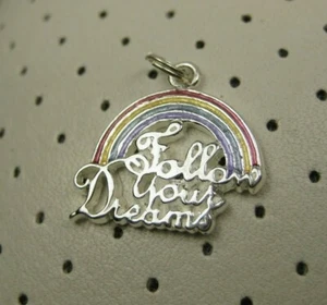 Vintage Lovely Western Sterling Silver Dangle Fallow Your Dream's Pendant 925