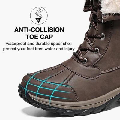 Mens Snow Duck Boots Waterproof Insulated Warm Fur Lined Winter Boots No… Amazon.com | ALEADER Duck Boots Men Insulated Waterproof  main image 3