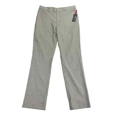 Tommy Hilfiger Mens TH Flex Tate Modern Fit Stretch Plaid Dress Pants Tan 36x34