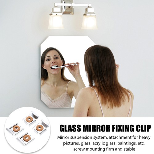 12 Pcs Mirror Clip Holder Hooks for Wall Mounting Frameless Hanger - Picture 7 of 10