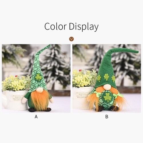 St Patricks Day Decoration Plush Green Leaf Dwarf Ornaments T8Z6 - Picture 11 of 21