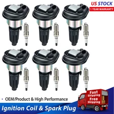 6 Pack For 2002-2005 GMC Envoy 4.2L L6 Ignition Coil and Spark Plug