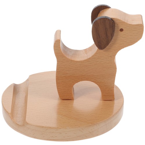 Wooden Dog Cell Phone Holder Wooden Mobile Phone Bracket Wood Phone Holder Stand - 第 7/12 張圖片