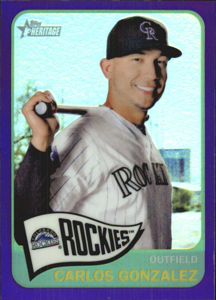 2014 Topps Heritage Chrome Purple Refractors #494 Carlos Gonzalez