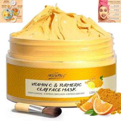 Turmeric Vitamin C Clay Mask Deep Cleansing Face Mask Skin Care Improve Blackhea