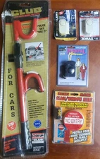 1986 The Club Anti-Theft Steering Wheel Help Me Personal Alarm + Door Window Lot