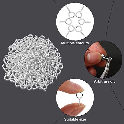 1200 Pieces 3 Sizes Eye Screws Jewelry Making DIY Screw Eye Pins Small