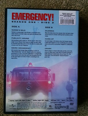 Emergency! Season One DVD Set VG++ Universal Classic Television