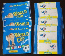 Panini Sonric's World Cup Story 1970-1990, 25 sticker packs/bustine/bags, RARE