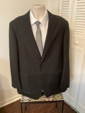 Geoffrey Beene Black Pinstripe Men  s 2 Button Suit-size 44L