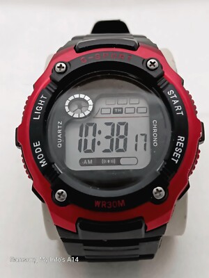 S-SPORT Digital Watch WR30M NEW BATTERY. 