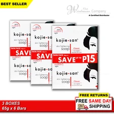 Original Kojie San Skin Lightening Soap  65g X 6 Bars Expires 2027