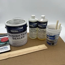 Danish Teak Wood Sealer - Marine Grade Sanding Sealer and Cleaner Kit for Boats