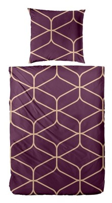 Primera Edelflanell Bettwäsche 135x200 Retro Muster dunkelrot beige 174149-67