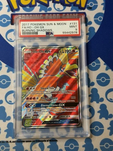 Pokémon TCG Ho-Oh GX Full Art Holo Rare Card 131/147 Burning Shadows 2017 PSA 9