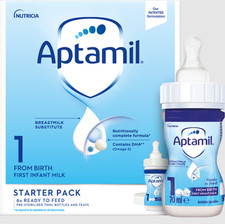 Image of Aptamil First Infant Milk Starter Pack 6 Bottles Teats Ready To Feed Newborn