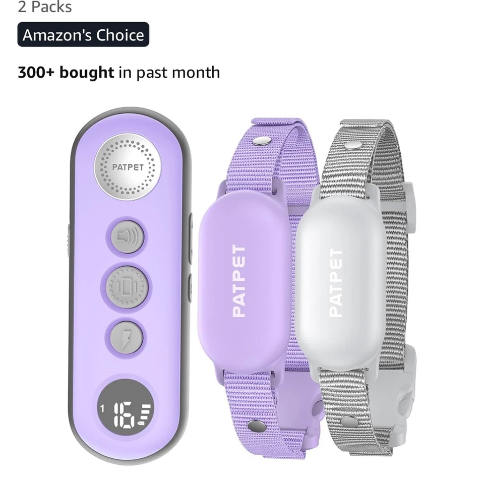 PATPET Pack 2 Collares de Entrenamiento Recargables para Perros con Control Remoto Púrpura Nuevo con Etiquetas Foto 3 de 3