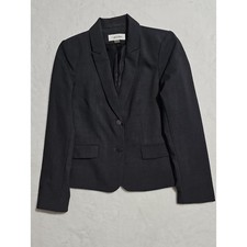 Calvin Klein Womens Charcoal Gray 2-Button Blazer Jacket Size 10P Stretch Office