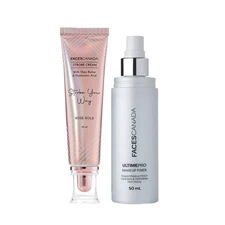 FACES CANADA Glow&Go Combo Kit Rose Gold Strobe Cream (30ml) & Makeup Fixer 50ml