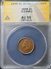 1898 indian head penny cent AU-55 details