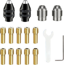 Drill Chuck Collet Set for Dremel, 16PCS 0.8-3.2mm Replacement 4486 Drill Keyles