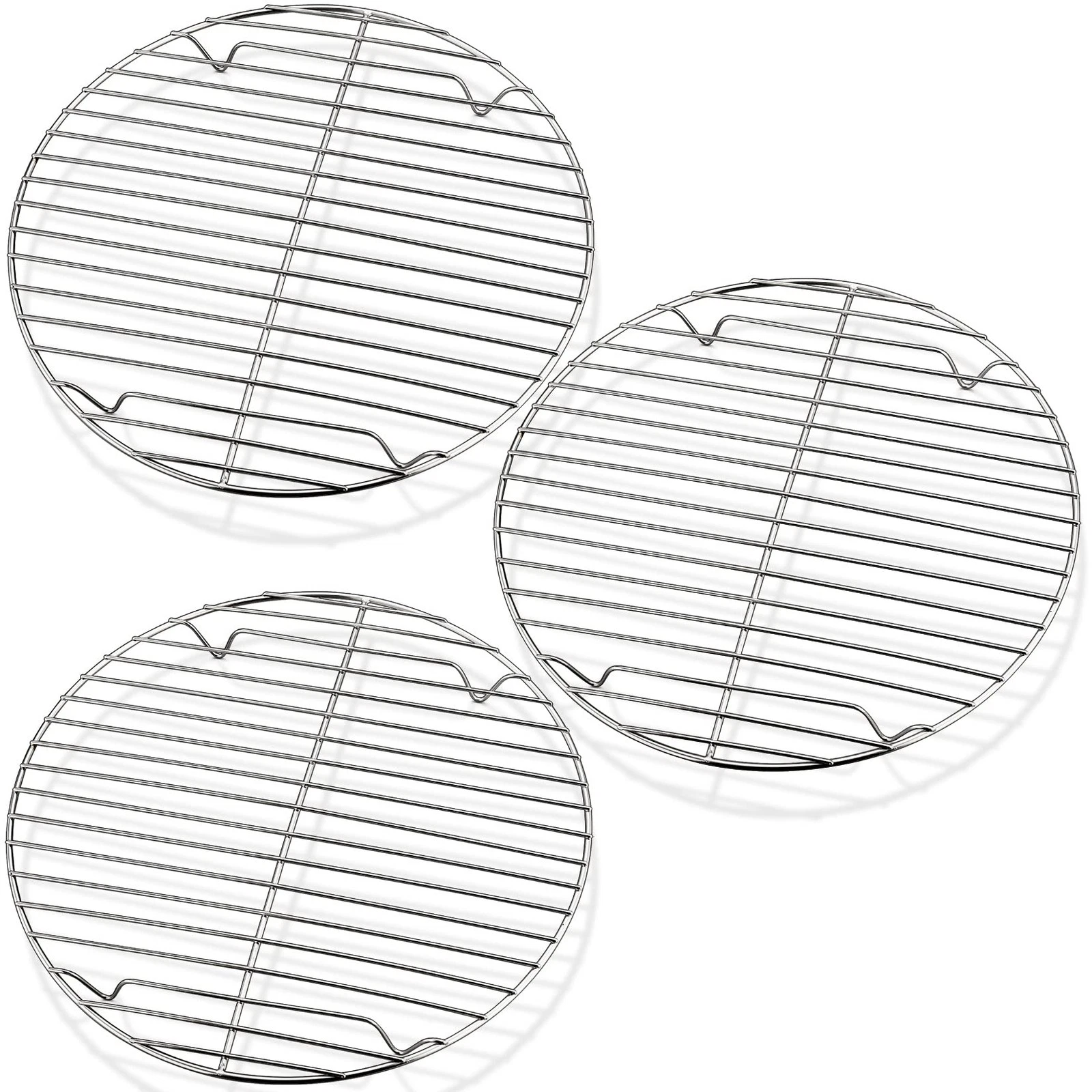 Round Cooking Rack, 3 Pcs Stainless Steel Baking Cooling Steaming Grilling Ra...