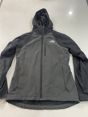 The North Face DryVent Hooded Full Zip Rain Jacket Mens L Gray Black