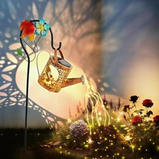 New Solar Lights Outdoor Garden Decor - Solar Watering Can with Cascading Lights