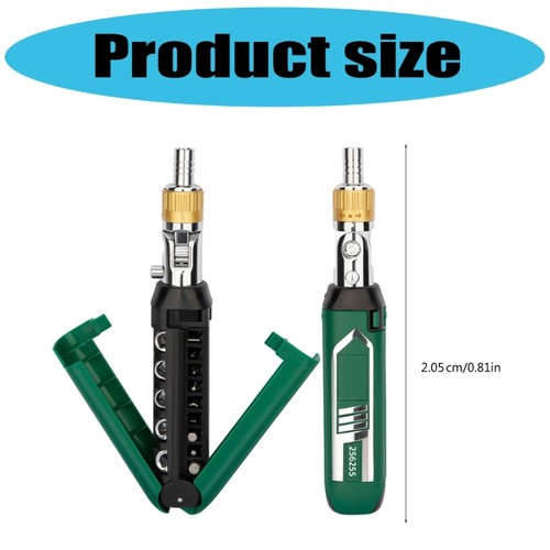 Compact Ratcheting Screwdriver Set Multiple Angle Design Carbon Steel Material - Picture 8 of 8