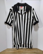 Rawlings Referee Shirt Adult M Black White Striped Basketball Football Hockey
