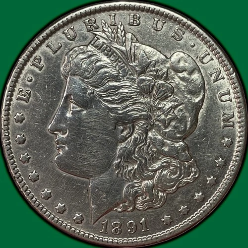 1891-CC Morgan Dollar Almost Uncirculated AU Coin, Details #38689