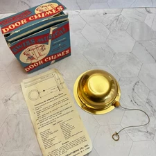 Vintage Swiss Musical Door Chimes O Come All Ye Faithful Brass Original Box