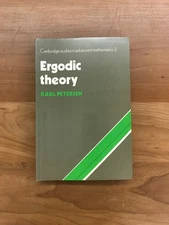 1989 Ergodic Theory by Karl Petersen Paperback Book