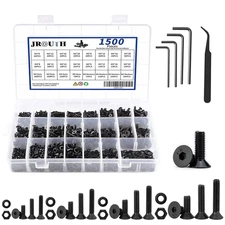 1500Pcs Screws Assortment , M2 M3 M4 M5 10.9 Grade Alloy Steel Hex Flat Head Cap