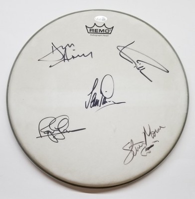 Deep Purple SIGNED 14'' Drumhead JSA LOA Autographed Paice Glover Gillan Morse +1