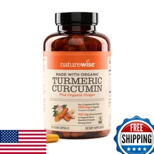NatureWise Curcumin 2250mg 95% Curcuminoids BioPerine Joint Immune 180ct