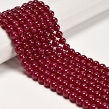 Ruby Smooth Round Beads Size 4mm 5mm 6mm 15.5'' Strand