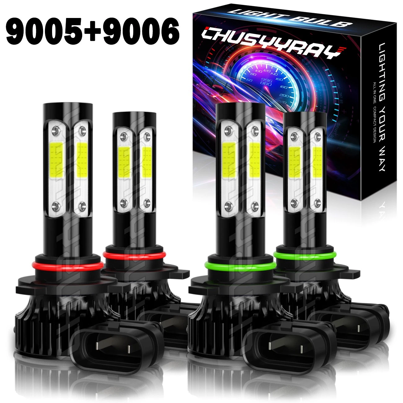 For Chevy Silverado 1994 1995 1996 1997 1998 LED Headlight High Low Beam Bulbs