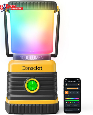 Smart RGBTW Battery Powered LED Lantern with APP Control, 1000LM, Tunable White