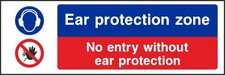 Ear Protection Equipment Regulation Warning Sign PVC Waterproof [V2-MULT013]