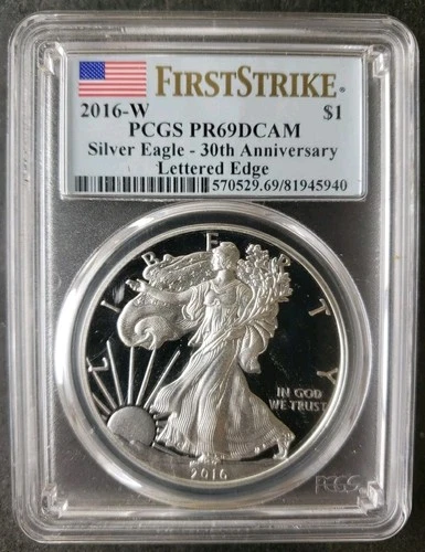 2016 W Proof $1 American Silver Eagle Dollar PCGS PR69 DCAM