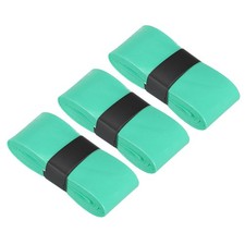 3Pcs PU Tennis Racket Grip Tape Racquet Overgrip Flat Adhesive, Peacock Blue