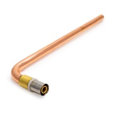 16mm x 15Cu Press Radiator Elbow Copper (Unplated) Heating Pipe Fitting - Adept
