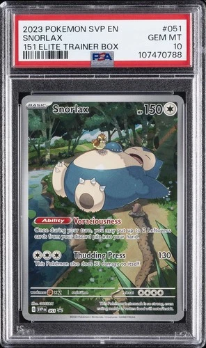 2023 POKEMON SVP EN-SV BLACK STAR PROMO 151 ELITE TRAINER BOX SNORLAX PSA 10