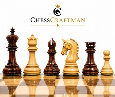 3.8'' Imperial Staunton Luxury Chess Pieces Only set - Weighted Rosewood