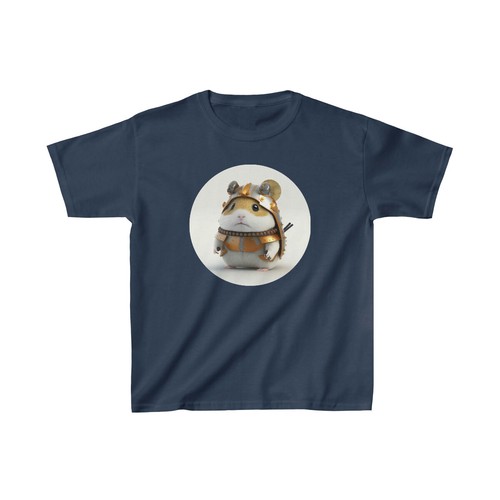 US Kids - Hamster as a Japanese Samurai - Heavy Cotton Tee - 7Y to 14Y - Picture 24 of 29