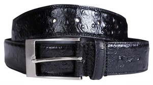 New Mens Black Stud Textured Genuine Leather Fashion Pin 