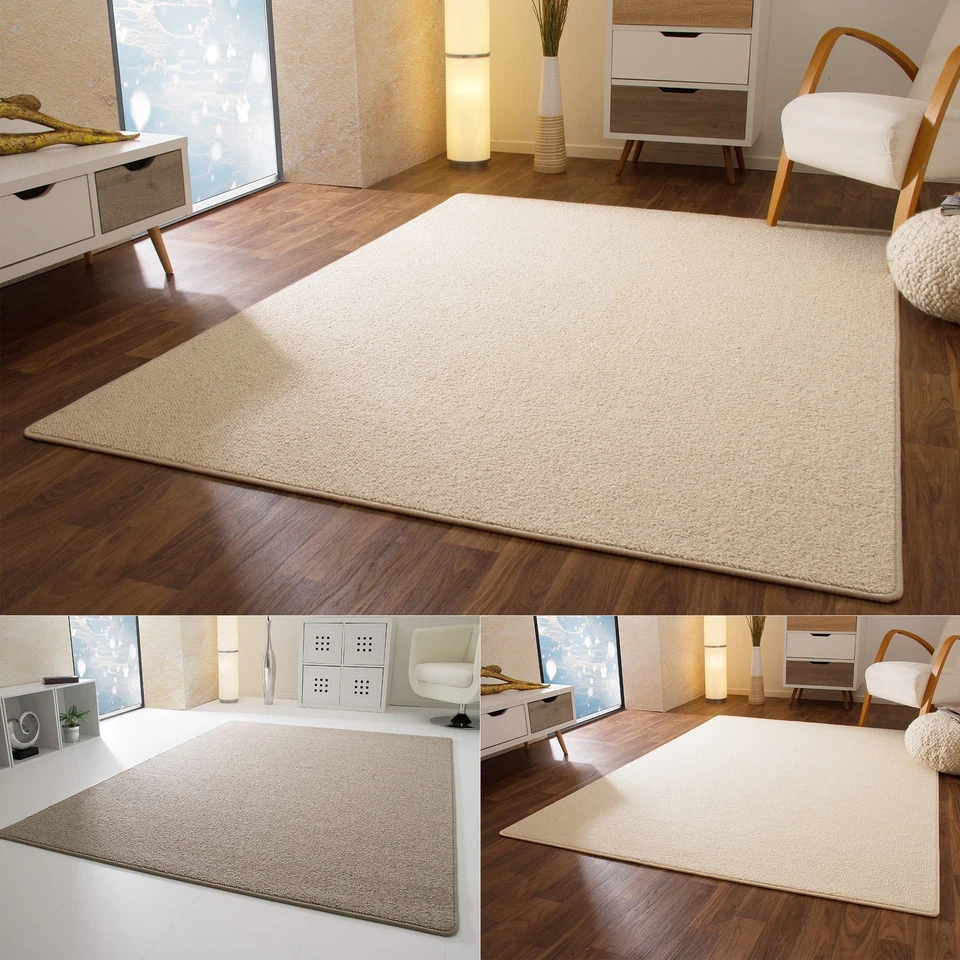 Designer Teppich Modern Berber Sydney Grau Creme Weiß 100% Wolle - Bild 1 von 1