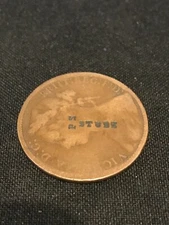 PS STUBS One Of A Kind Peter Stubs Engraved Stamp / Hallmark Testing Coin.